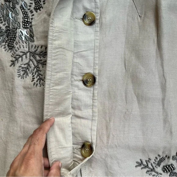 Beige Embellished Shirt - Picture 6 of 8